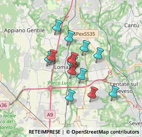 Mappa Via Meridiana, 22074 Lomazzo CO, Italia (2.56615)