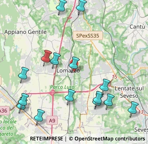 Mappa Via Meridiana, 22074 Lomazzo CO, Italia (4.86867)