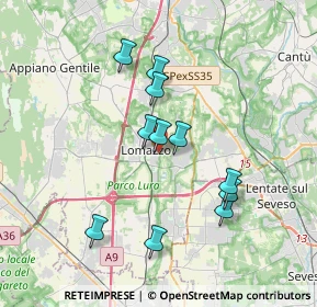 Mappa Via Meridiana, 22074 Lomazzo CO, Italia (3.21273)