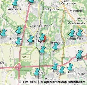 Mappa Via Meridiana, 22074 Lomazzo CO, Italia (2.836)