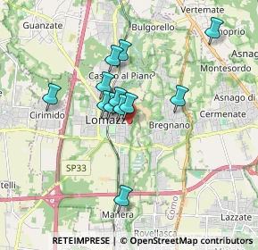 Mappa Via Meridiana, 22074 Lomazzo CO, Italia (1.41917)