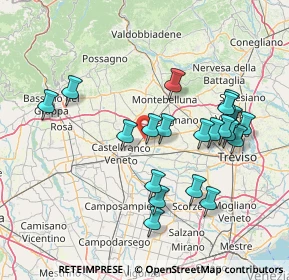 Mappa Via Tofane, 31050 Vedelago TV, Italia (14.9265)