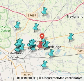 Mappa Via Tofane, 31050 Vedelago TV, Italia (3.661)