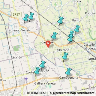 Mappa Via Castiglione, 31037 Loria TV, Italia (2.28636)