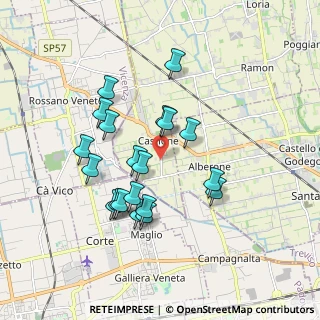 Mappa Via Castiglione, 31037 Loria TV, Italia (1.6315)