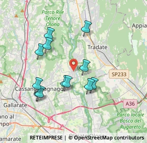 Mappa Via Molina, 21050 Cairate VA, Italia (3.43833)