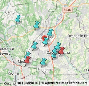 Mappa Via Milano, 20833 Giussano MB, Italia (3.25167)