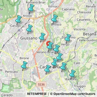 Mappa Via Piave, 20843 Verano Brianza MB, Italia (2.08786)