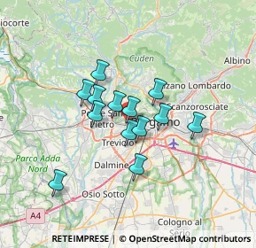 Mappa Circonvallazione Leuceriano, 24035 Curno BG, Italia (4.88769)