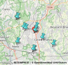 Mappa Via Prealpi, 20034 Giussano MB, Italia (3.12417)