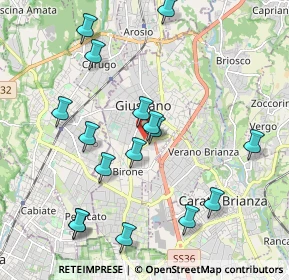 Mappa Via Prealpi, 20034 Giussano MB, Italia (2.105)