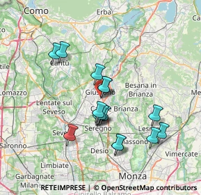 Mappa Via Prealpi, 20034 Giussano MB, Italia (6.28625)