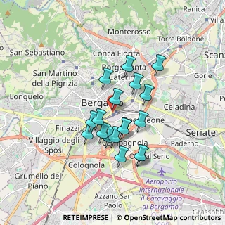Mappa Piazzale Guglielmo Marconi, 24125 Bergamo BG, Italia (1.36722)