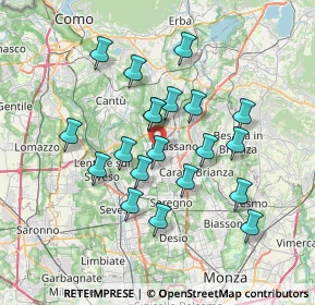 Mappa Via Don Giuseppe Bianchi, 22066 Mariano Comense CO, Italia (6.3165)