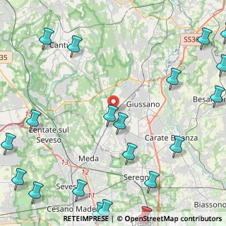 Mappa 22066 Mariano Comense CO, Italia (6.8755)