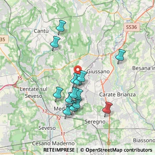 Mappa 22066 Mariano Comense CO, Italia (3.45857)