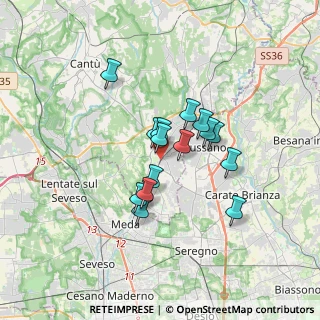 Mappa 22066 Mariano Comense CO, Italia (2.49333)
