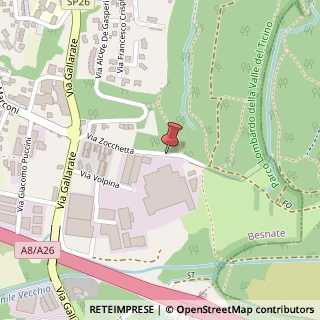 Mappa Via Mons. San A. Zocchetta, 40, 21010 Besnate, Varese (Lombardia)