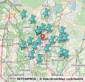 Mappa Via Galileo Galilei, 20833 Giussano MB, Italia (6.2165)