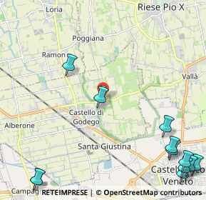 Mappa Via Muson, 31030 Castello di Godego TV, Italia (3.41667)