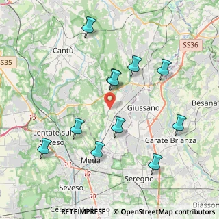 Mappa Via Cardinal Ferrari, 22066 Mariano Comense CO, Italia (4.08455)