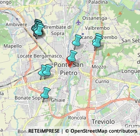 Mappa Piazza della Libertà, 24036 Ponte San Pietro BG, Italia (2.08625)