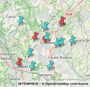 Mappa Via Camillo Benso Conte di Cavour, 20833 Giussano MB, Italia (3.57)