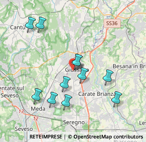 Mappa Via Camillo Benso Conte di Cavour, 20833 Giussano MB, Italia (3.62818)