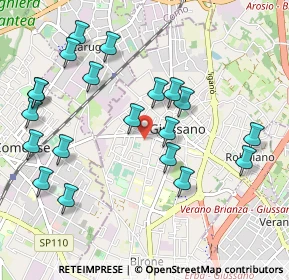 Mappa Via Camillo Benso Conte di Cavour, 20833 Giussano MB, Italia (1.091)