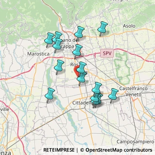 Mappa Via Cavalieri di Vittorio Veneto 104 rosà di cusinati, 36027 Rosà VI, Italia (6.68667)
