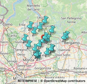 Mappa Via Edmondo de Amicis, 23807 Merate LC, Italia (9.8815)