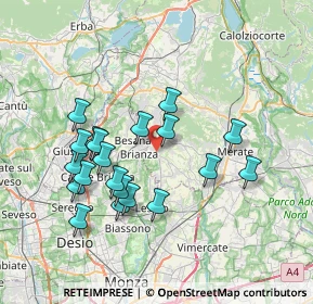 Mappa Via Alessandro Manzoni, 23880 Casatenovo LC, Italia (6.9525)