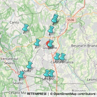 Mappa Via Pontida, 20833 Giussano MB, Italia (4.03667)