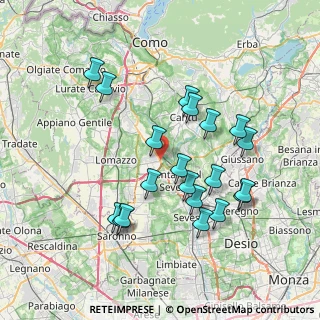 Mappa Via Statale del Giovi, 20823 Lentate sul Seveso MB, Italia (7.2775)