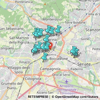 Mappa Via Pinamonte da Brembate, 24121 Bergamo BG, Italia (1.36412)
