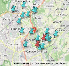 Mappa Via Privata Cadore, 20843 Verano Brianza MB, Italia (1.992)