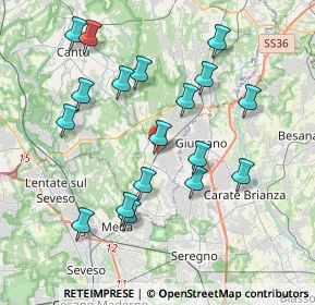 Mappa Via Piave, 22066 Mariano Comense CO, Italia (3.86889)