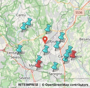 Mappa Via Piave, 22066 Mariano Comense CO, Italia (3.86786)