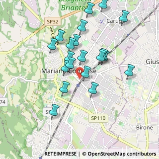 Mappa Via Piave, 22066 Mariano Comense CO, Italia (0.8965)