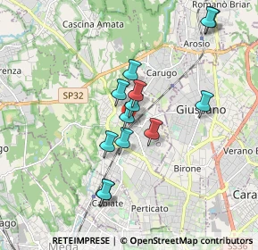 Mappa Via Piave, 22066 Mariano Comense CO, Italia (1.54923)