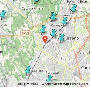 Mappa Via Piave, 22066 Mariano Comense CO, Italia (2.58667)