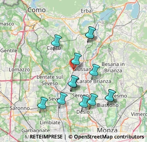 Mappa Via Piave, 22066 Mariano Comense CO, Italia (6.97462)