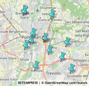 Mappa Via Dorotina, 24035 Curno BG, Italia (1.97583)