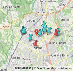 Mappa Via Caduti di Superga, 20833 Giussano MB, Italia (1.24917)