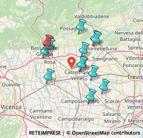 Mappa Via Papa Giovanni XXIII, 31030 Castello di Godego TV, Italia (11.85357)