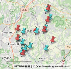 Mappa Piazza Cardinal Ferrari, 20842 Besana In Brianza MB, Italia (3.798)