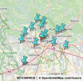 Mappa Via San Matteo con Benaglia, 24128 Bergamo BG, Italia (6.13467)