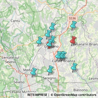 Mappa Via Massimo D'Azeglio, 20833 Giussano MB, Italia (3.16462)