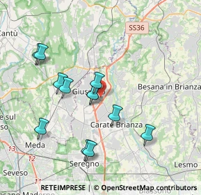 Mappa Via Longoni, 20833 Giussano MB, Italia (3.60917)