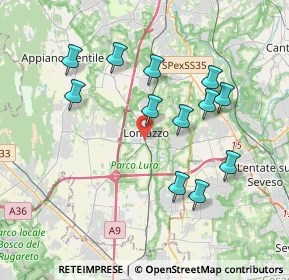 Mappa 22074 Lomazzo CO, Italia (3.6225)